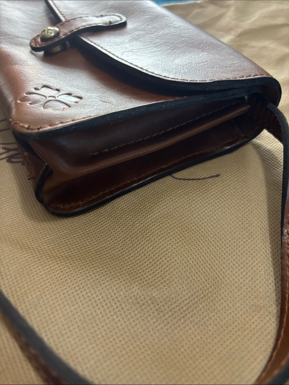 Patricia Nash Lana Cognac Brown Leather Crossbody with Dust Bag - Picture 4 of 14